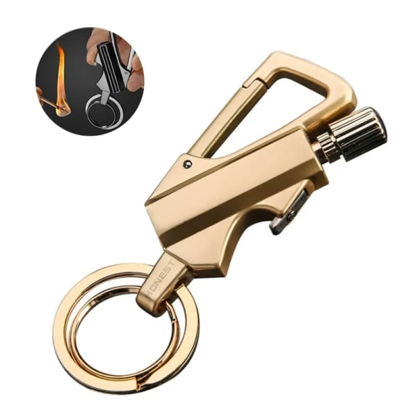 Bilnøglering Metal Fire Bjergbestigning Spænde Mini Lommelygte Fotogen Påfyldbar Lighter