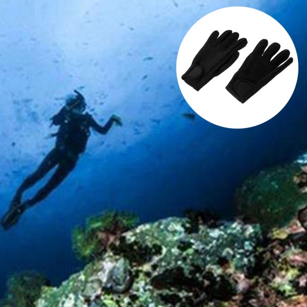 1,5 mm neopren dykhandskar Anti-halk våtdräktshandskar för män Kvinnor Vattenhandskar för dykning Snorkling-Svart M