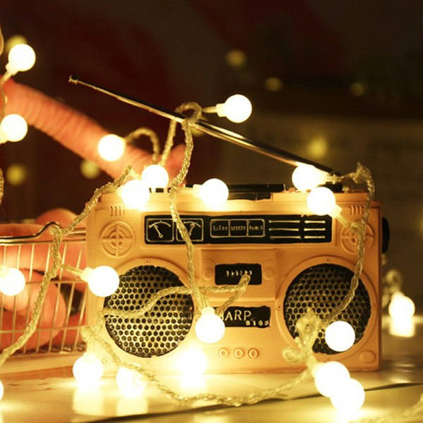 Ferie Lys Kæde Kugle LED Streng USB Lampe Pære Streng Bryllup Beige 3m 20led Beige 3m 20led