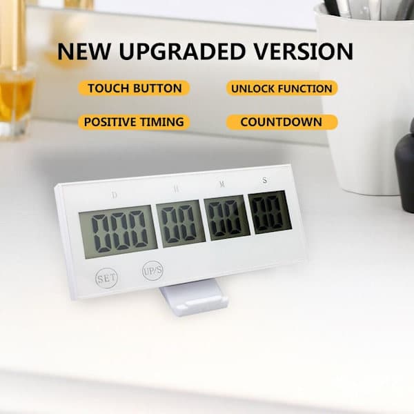999 Dages Nedtællingsur Elektronisk Digital Timer HVID Hvid White White