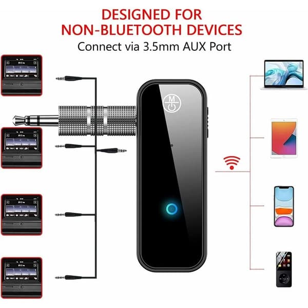 Bluetooth-vastaanotin, Bluetooth-autoadapteri, 5.0 Bluetooth-lähetin, kannettava langaton 3,5 mm:n Aux Bluetooth-adapteri