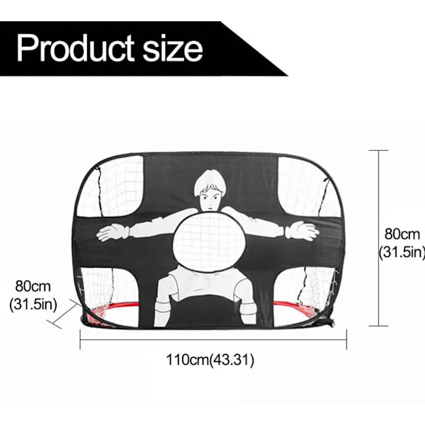 Foldbar Fodboldmål Nylon Fodboldmål Børn og Voksne Fodboldmål Net til Legeplads Baghave Indendørs Udendørs Træning Blue