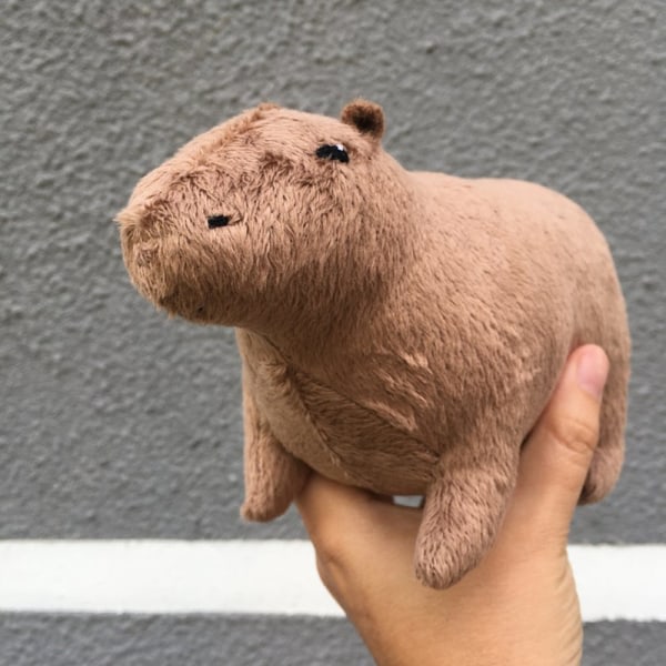 Simulerad Capybara Plyschleksak och Capybara Gosedjursdocka Bi Brun