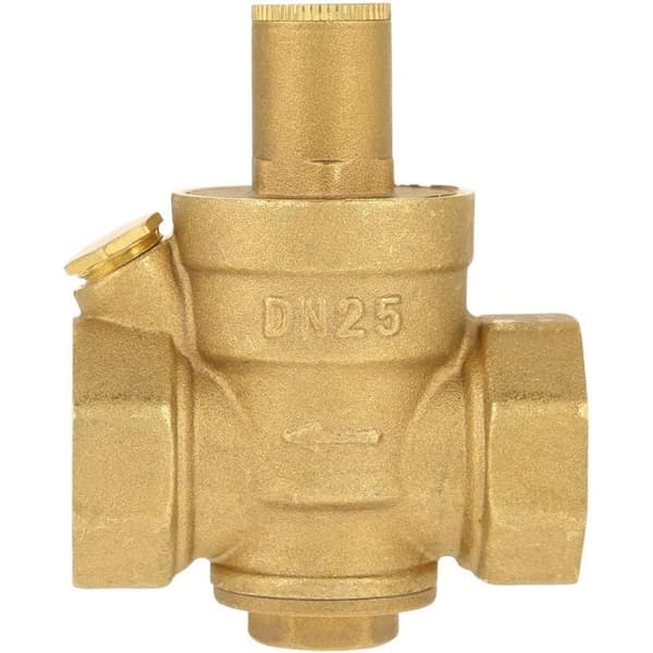 Vatten Tryckregulator, Vatten Tryckreducerare 1st Justerbar Mässing Tryckreduceringsventil Regulator Gänga DN25 1\"