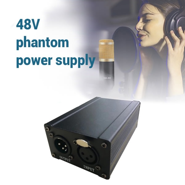 48V Phantom Power Supply Kondensor Mikrofon Fantom Power GAZ-PS02 Professionell USB - ström