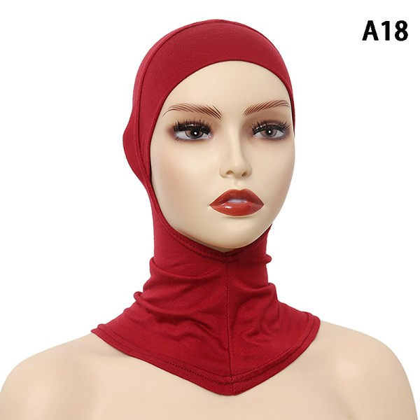 Enfärgad undersjal Hijab-mössa Justerbar Stretchy Turban Ful A18 ONESIZE A18 ONESIZE