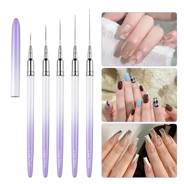 Nail Art Brushes Liner Detailer Striping Brush Gel Polish Manic 30MM onesize 30MM onesize