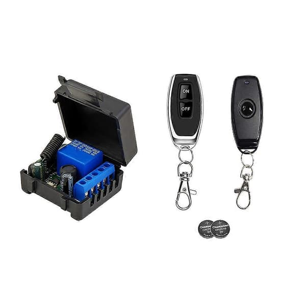 433 Mhz RF-brytermottaker DC 12V Mottakermodul med 2 sendere