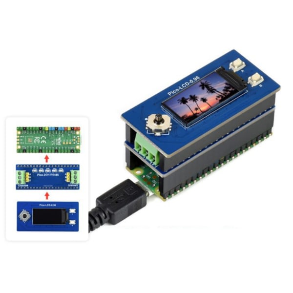 Kanal RS485-modul til Raspberry Pi Pico SP3485 Transceiver UART til RS485 Pico-2CH-RS485