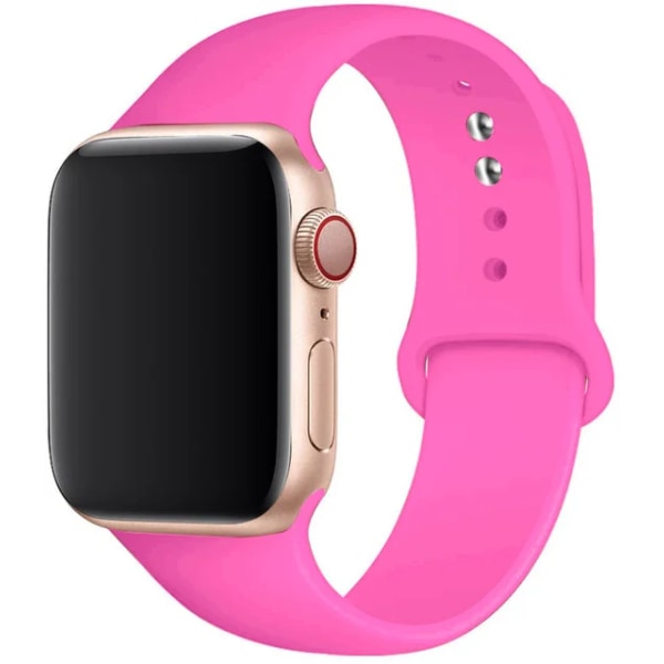 Silikonrem för Apple Watch Band 45mm 44mm 42mm 49mm 41mm 40mm 38mm armband iwatch Series 8 7 9 SE 4 3 5 Ultra 6 Barbie rosa Barbie powder 38  40 41 mm S-M