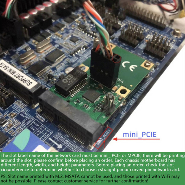 1 sæt Mini PCI-E netværkskort 1000 Mbps Gigabit Ethernet RJ45 LAN A