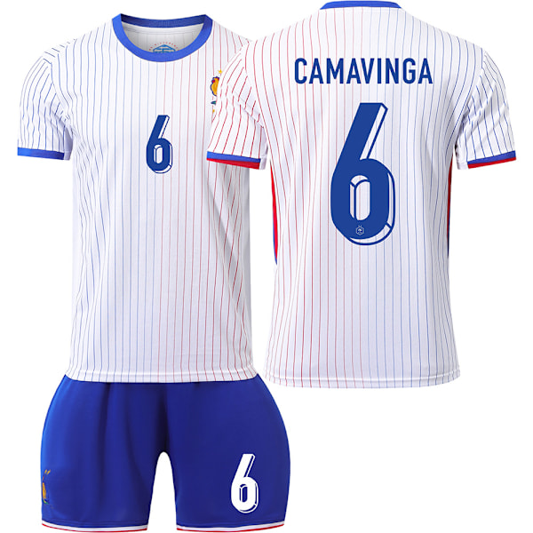 Ranska 2024 pelipaita jalkapallopaita UEFA Euro edition koti lapsille aikuisille setti No.6 CAMAVINGA sockless 16