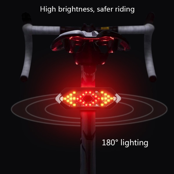 Cykel bakljus USB uppladdningsbar för smart trådlös fjärrkontroll blinker varningsljus