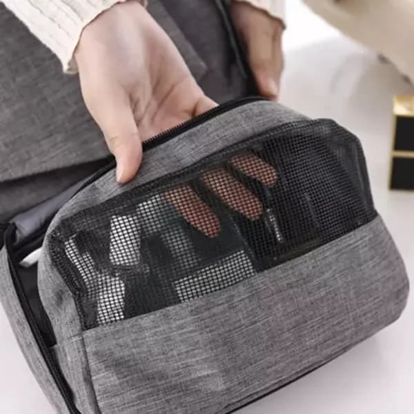 Sminkveske / Toalettmappe - Sminkepose grå grå