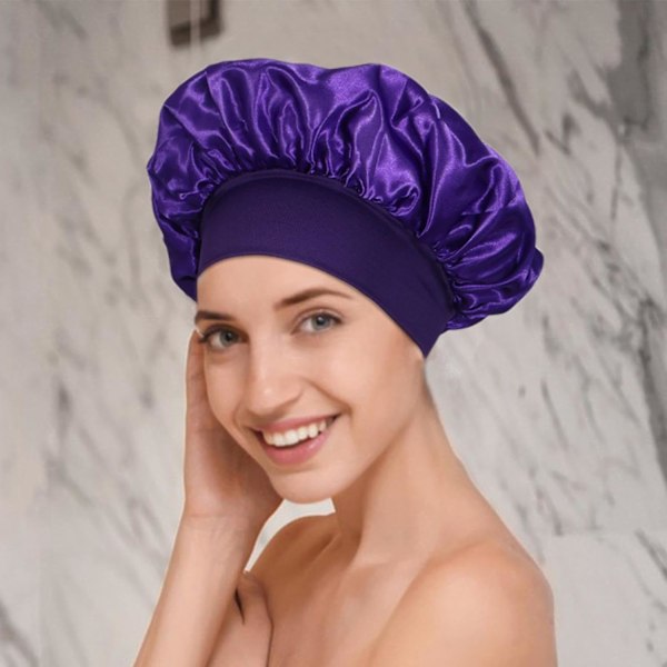 Satin Hårhåndklæde til Søvn - Hår Plopping Håndklæde | Hurtigtørrende Satin Hår Turban Wrap til Kvinder, Beskyttende Anti-Frizz Håndklæde