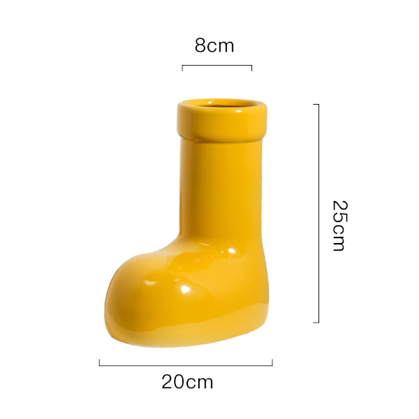 Skorformad vas i keramik, elegant ins-stil, hydroponisk vas med högt utseende, enkel prydnad, julklapp yellow