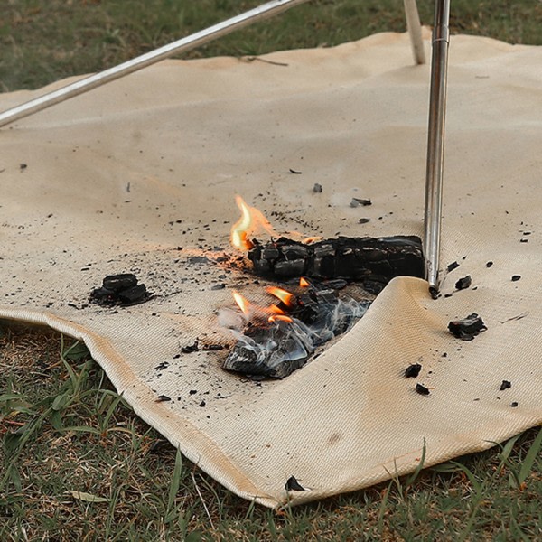 Camping Brannsikker duk Flammehemmende isolasjonsmatte filt hvit 100*100cm