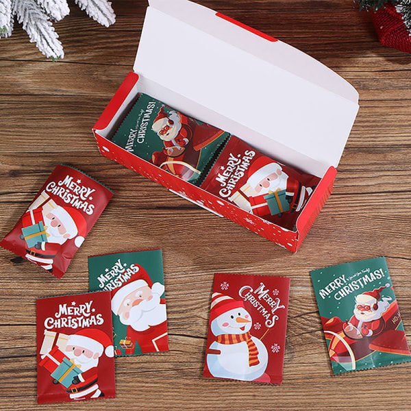 100 stk julegodisposer Cookie Nougat Plastposer Santa Cl