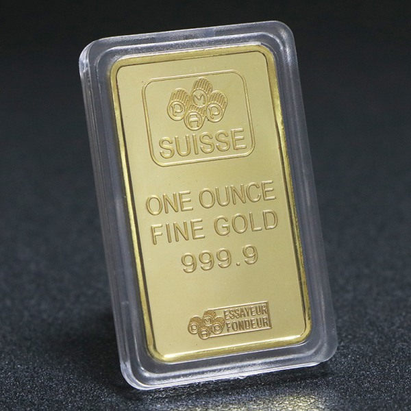 Guldpläterad skiktad bullion Bar Schweiz Credit Commemorativ