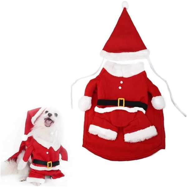 Juldekorationer och juldjurskostymset valpkläder cosplay sett fotorekvisita (S)