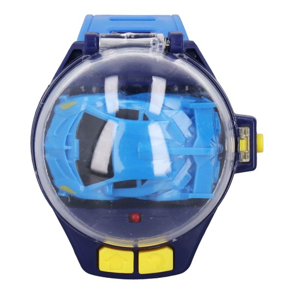 Mini fjernkontrollbil klokkeleker USB-lading tegneserie søt håndledd racing bil klokke for gutter jenter blå