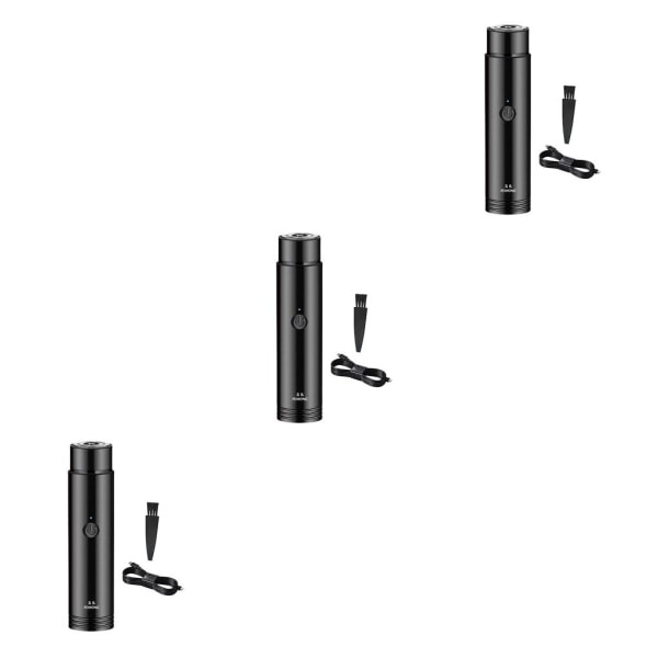 1/2/3/5 Mini sähköinen partakone Kannettava Vedenkestävä Helppo puhdistaa Musta 3 kpl Black 3PCS