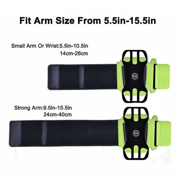 2-i-1 Armband Telefonhållare, Löstagbart Löpartelefonfäste Grön