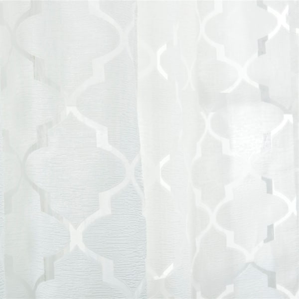 2 st skjørt gardin curling med moderne solida marockanska ränder for bröllop i stue med soverom, størrelse: 100x200cm, vit