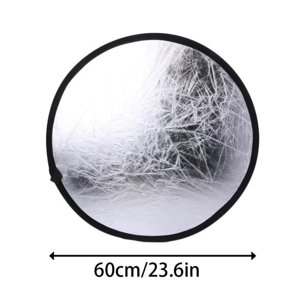 2 i 1 55-60 cm Lätt hopfällbar skivreflektor Silver/Vit