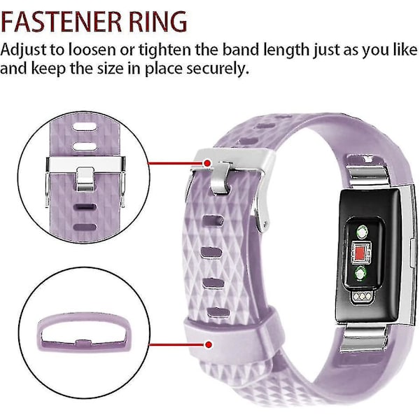 Ersättningsband som är kompatibla med Fitbit Charge 2, Classic & Special Edition justerbara sportarmband lavendel med lätt grått lavender with slight gray Small