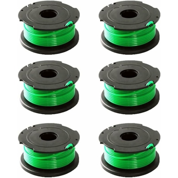 Pakke med 6 grønne trådspoler for Black & Decker GL7033 GL8033 GL9035 A6482 kantklipper.