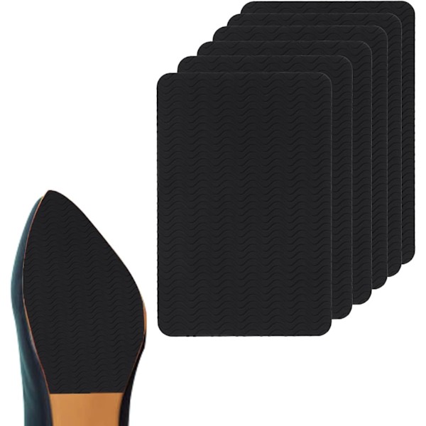 6pcs Self-Adhesive Sole Protector Silicone Non-Slip Outsole Shoes Bottom Protector High Heel Outsole Shoe Insole Protector for Shoes(Black)