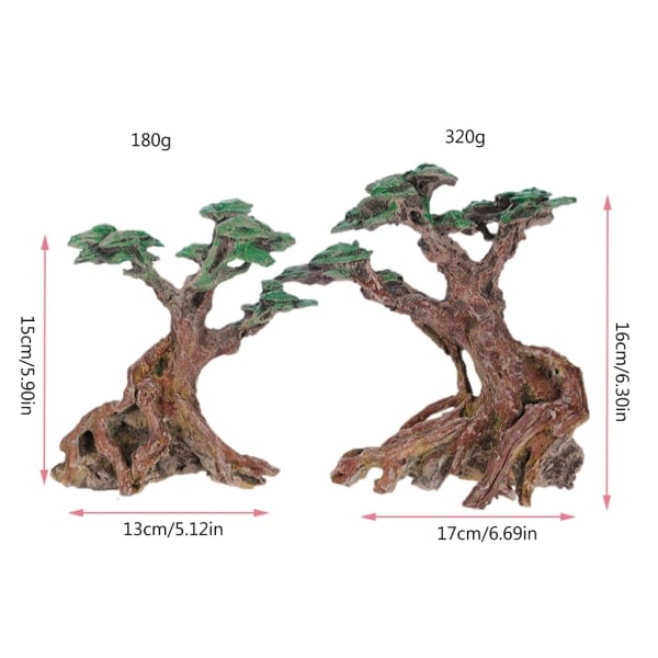 1 par Akvarium Bonsai Træ Fisktank Landskabsarkitektur Træ Stenparti Prydnadsfigurer Plante Stenparti Statuett