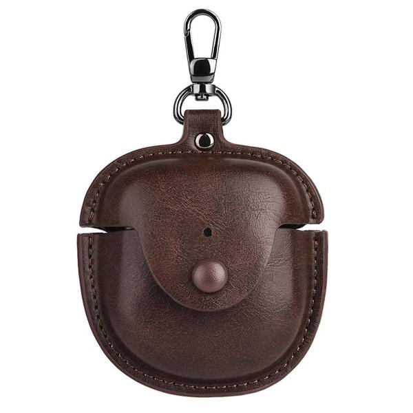 Fodral i PU-läder för Bose QuietComfort Earbuds II Bluetooth-hörlurar - Stötsäkert fodral med nyckelhållare - Brun Brown