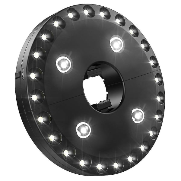 Langaton 28 LED-parasolipoltin 3-tasoinen himmennin, parasoli LED-valo, parasolivarsi, terassitelttailuvalaistus, puhdas valkoinen valo, leirintäripustusvalaisin, 1 kpl, musta