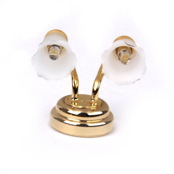 1:12 Minihus Miniature LED-lys Dobbelthoved Væglampe