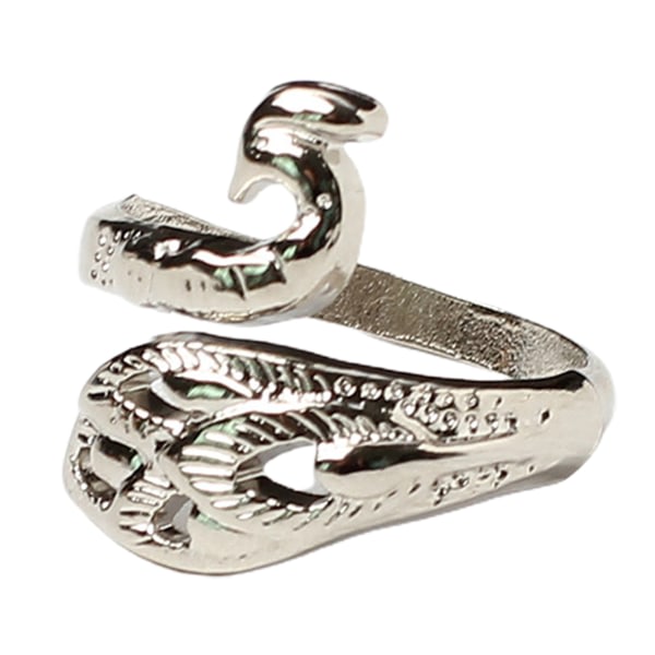 Håndstrikning løkke hæklet ring til kreativ påfugleform åben ring parring sølv