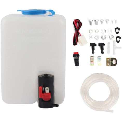 12V 1.8L Universal Windshield Washer Kit – Cleaning Pump with Accessories – Easy Installation for a Clean Windshield