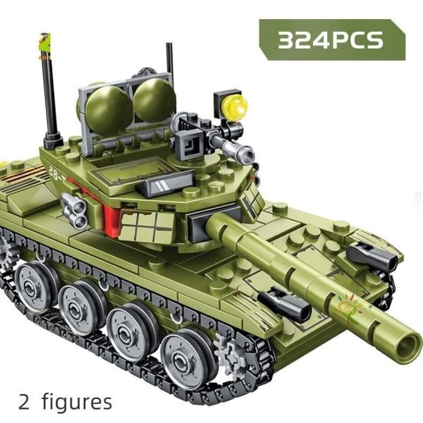 Militär 85 Stridsvagn Byggklossar WW2 Pedagogisk Leksak Med Två Dockor 1 set