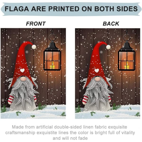 CDQ Santas Garden Flag, Double Sided Outdoor Flag 12x18in