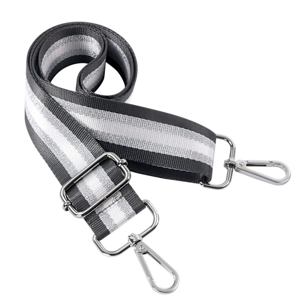 Bred axelrem, bagageremmar justerbar crossbody-väskrem med metallsvivelkrokar, ersättningshandväskebälte - Grå
