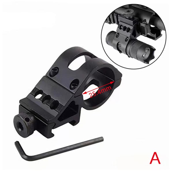 25,4 mm/30 mm lommelygte diagonal arm beslag aluminiumlegering Flas Black 25.4mm Black 25.4mm