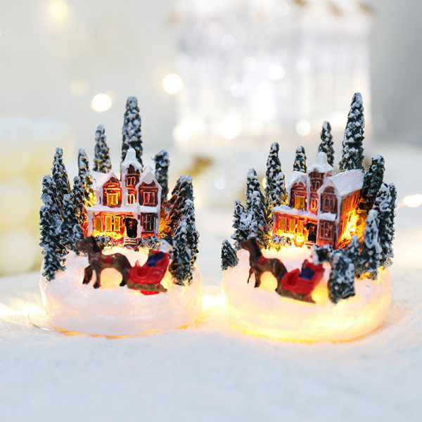 Joulu LED-valosarja Santa Castle Snow House Luminous A 1PC A 1PC