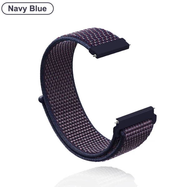 18 mm 20 mm 22 mm metalrem til Garmin Vivoactive 3 4 4s Band Watch Venu 2 2s SQ Forerunner 645 Armbånd Silikonløkke Nylon håndled Nylon NavyBlu Nylon NavyBlue For Vivoactive 3