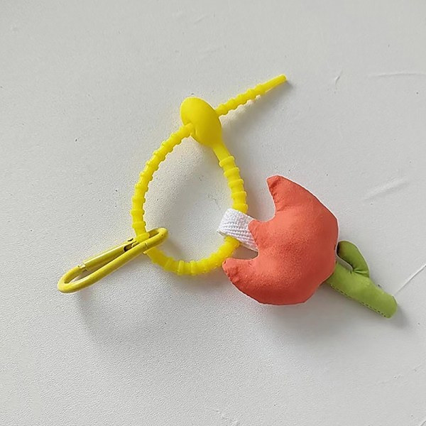 1. smuk tulipan nøglering blandet farve blomst nøglering taske Penda Orange