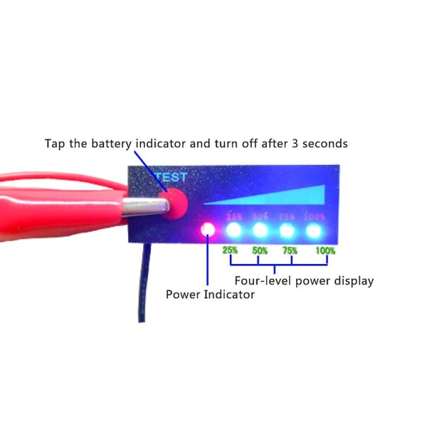 3,7 V litiumakku virtalähde LED-jännitteenmittarille