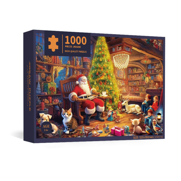 Adventspussel 1000 st Julkalenderpussel Lähtölaskenta Kalenteri Countdown Box Pussel för vuxen barn A Kids
