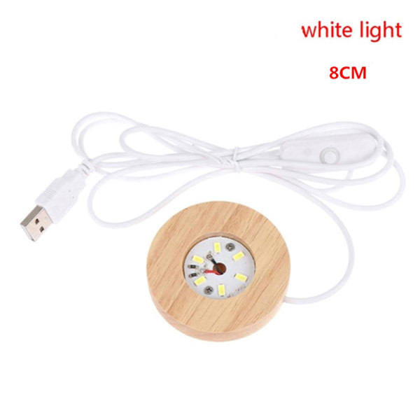 8 cm træ LED-lys Dispaly Sockel Nattlampsfod af træ LED Li WT1