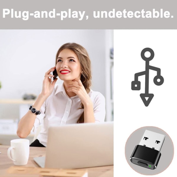 USB-musjiggler Upptäckbar musflyttare med separat läge a black black