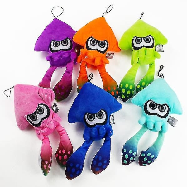 25 cm Splatoon plyschdocka litet hänge nyckelring tecknad anime docka söt bläckfisk kreativ barngåva Blue